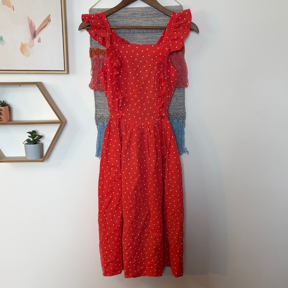 Dainty Heart Print Handmade Wrap Dress Small